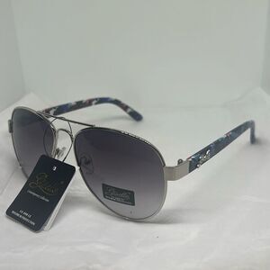 Giselle Contemporary Collection Aviator Sunglasses – UV400 Protection, Floral Ar